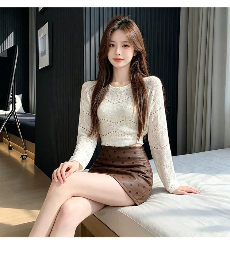 실사 2026 가을 새로운 사슴 캐시미어 도트 무늬 치마바지 스웨이드 원단 슬림해 보이는 연령 감소 한 마디 짧은 치마바지 치마 ins 상세 이미지 13