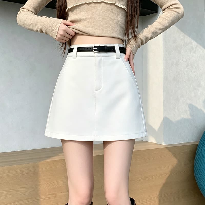 실사 2026 새로운 레트로 카키 색 하이웨이스트 한 마디 반신 스커트 여성 가을 새로운 작은 키 타이트 스커트 미니 스커트 이미지 4
