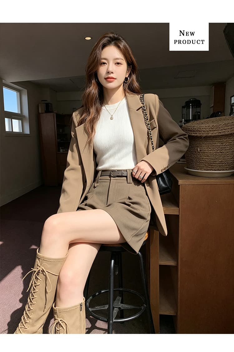 실사 정장 반바지 여성 봄과 가을 외출용 넓은 다리 2026 새로운 가을 겨울철 하이웨이스트 한 마디 브라운 부츠 팬츠 상세 이미지 31