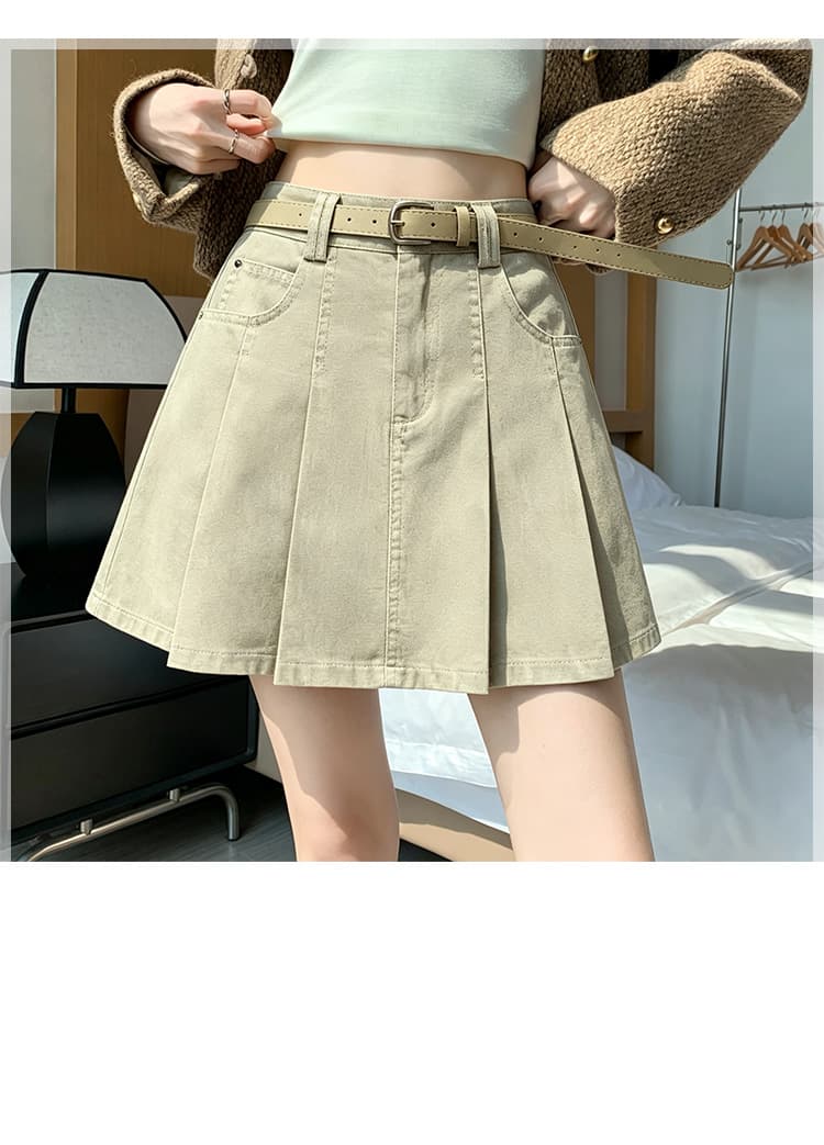 실사 가을 겨울 새로운 달콤한 차가운 핫걸 학원 플리츠 스커트 작은 키 연령 감소 다용도 한 마디 캐주얼 반신 미니 스커트 상세 이미지 22