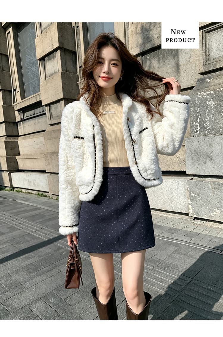 실사 가을 겨울 한국 스타일 레트로 도트 무늬 우 드레스 하이웨이스트 chic 보온 모직 타이트 스커트 한 마디 반신 스커트 미니 스커트 상세 이미지 17