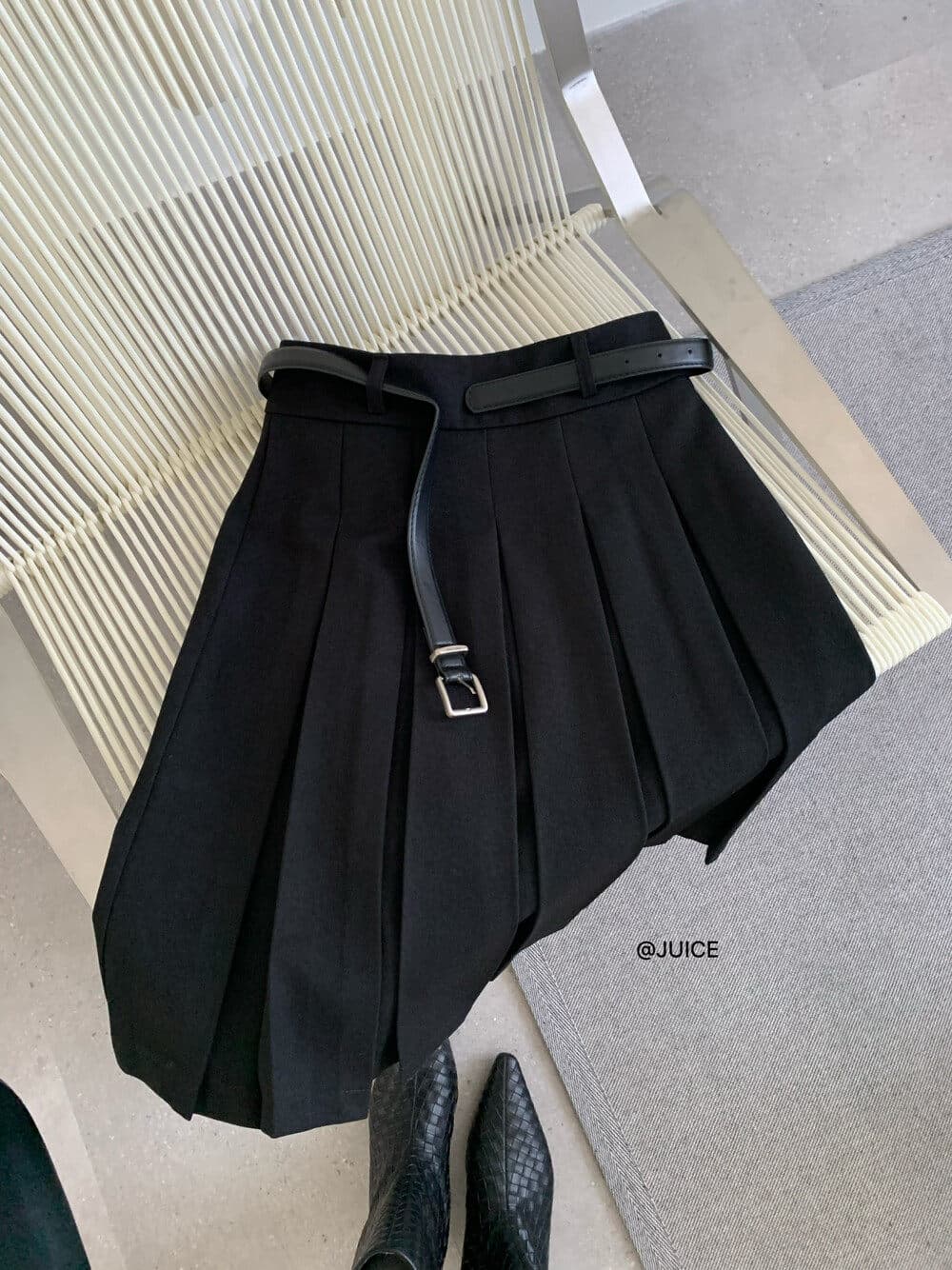 플리츠 반신 스커트 여성 봄 다용도 캐주얼 한 마디 하이웨이스트 치마 중간 길이 플리츠 슬림해 보이는 도루 센스 치마 상세 이미지 15