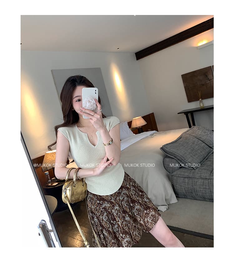레트로 캐슈 프린트 허리 타이트 스커트 미니 스커트 여성 봄 여름 새로운 하이웨이스트 작은 대중 슬림해 보이는 한 마디 반신 스커트 상세 이미지 11