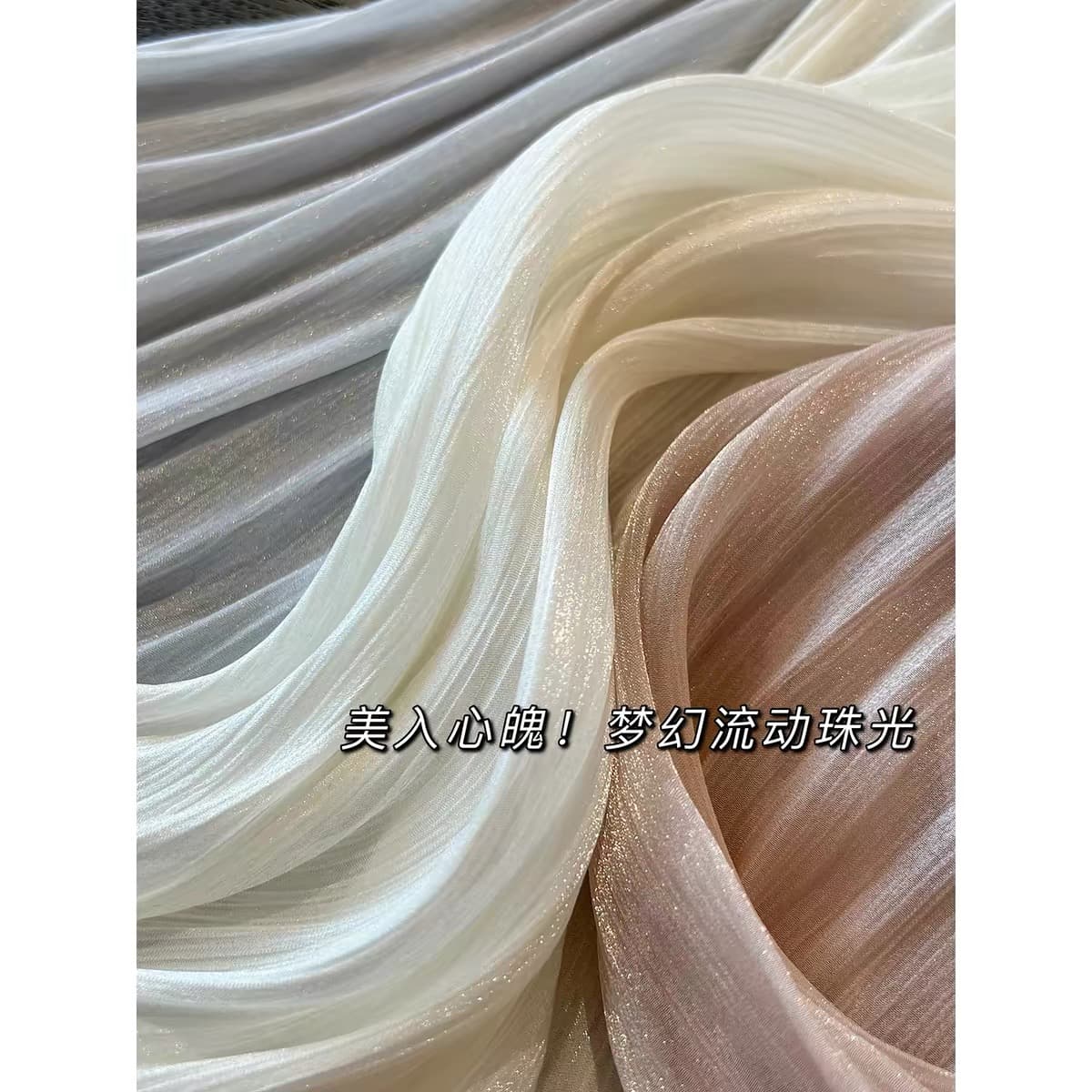 암퇘지 빛 왈츠 구슬 빛 좋은 Pleat 요정 치마 거즈 스커트 한 마디 큰 진자 우산 치마 중간 길이 스커트 플리츠 반신 스커트 여성 여름 이미지 3
