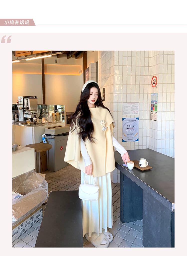 찹쌀 찹쌀 부드러운 롱 코트 플리츠 니트 반신 스커트 여성 다용도 스트레이트 치마 상세 이미지 2
