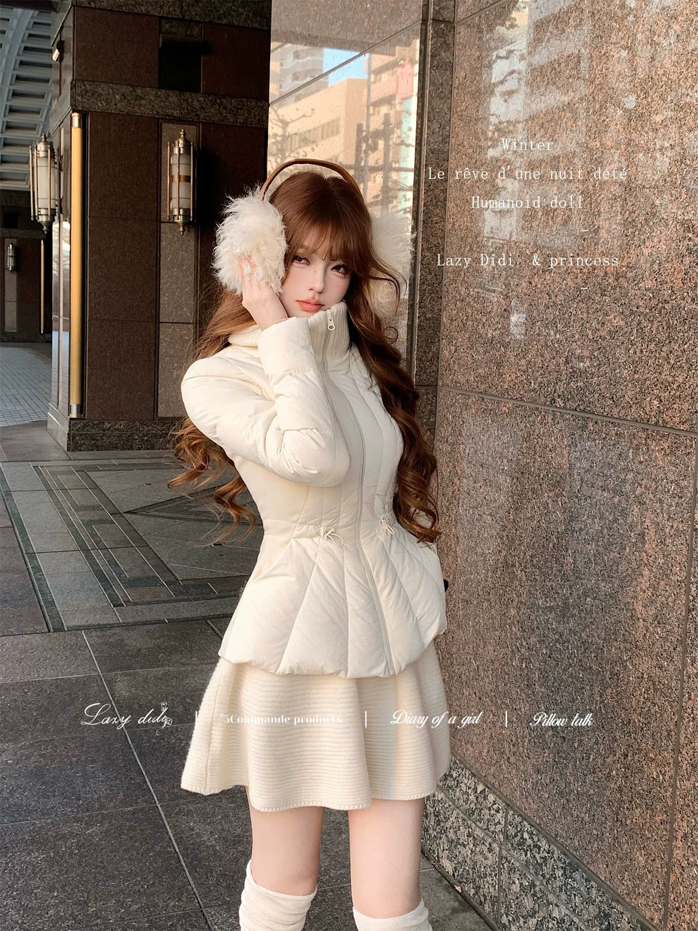 섞어 짜다 꿈 나라 가을 겨울 다용도 더블 색상 진자 모직물 미니 스커트 수평 줄무늬 다용도 꽃밭 치마 겨울 이미지 2