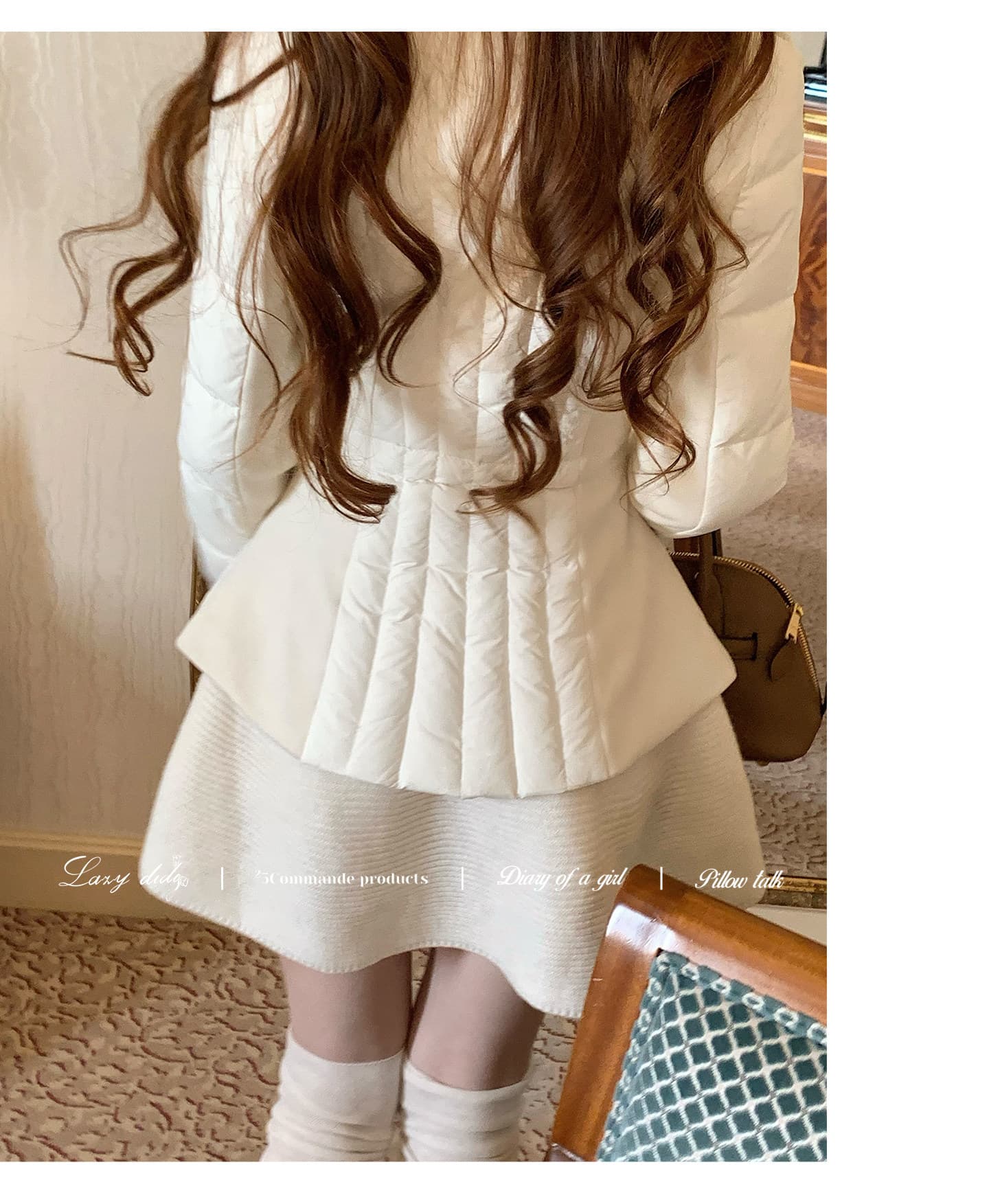 섞어 짜다 꿈 나라 가을 겨울 다용도 더블 색상 진자 모직물 미니 스커트 수평 줄무늬 다용도 꽃밭 치마 겨울 상세 이미지 9