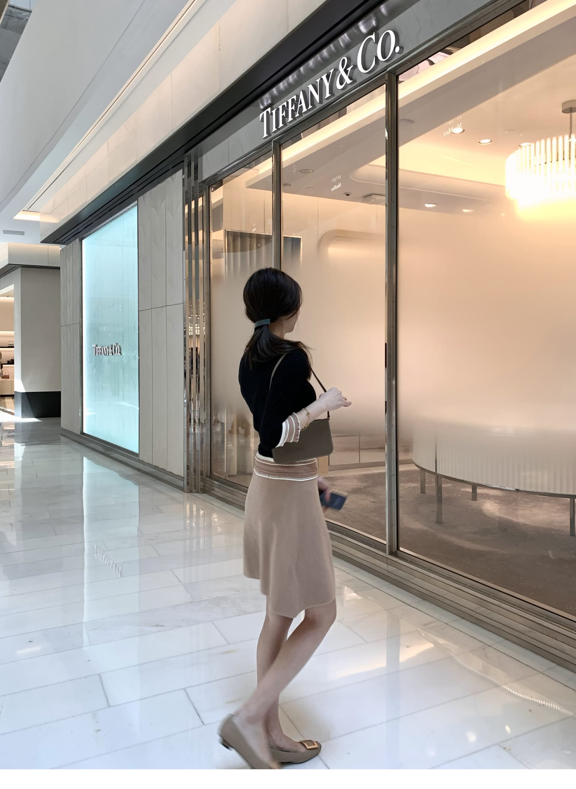 반 스커트 bi 입력 현재 문제 사랑 밴딩 작은 버전 출퇴근 니트 한 마디 반신 스커트 여성 상세 이미지 2