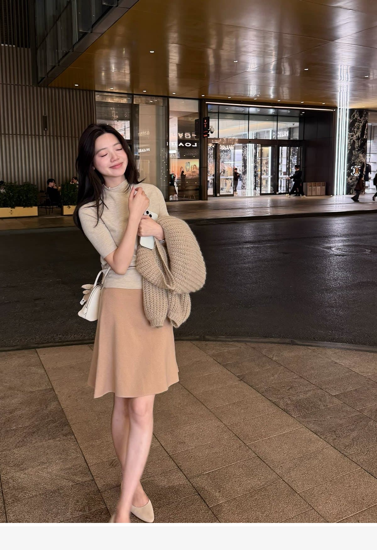 반 스커트 bi 입력 현재 문제 사랑 밴딩 작은 버전 출퇴근 니트 한 마디 반신 스커트 여성 상세 이미지 9