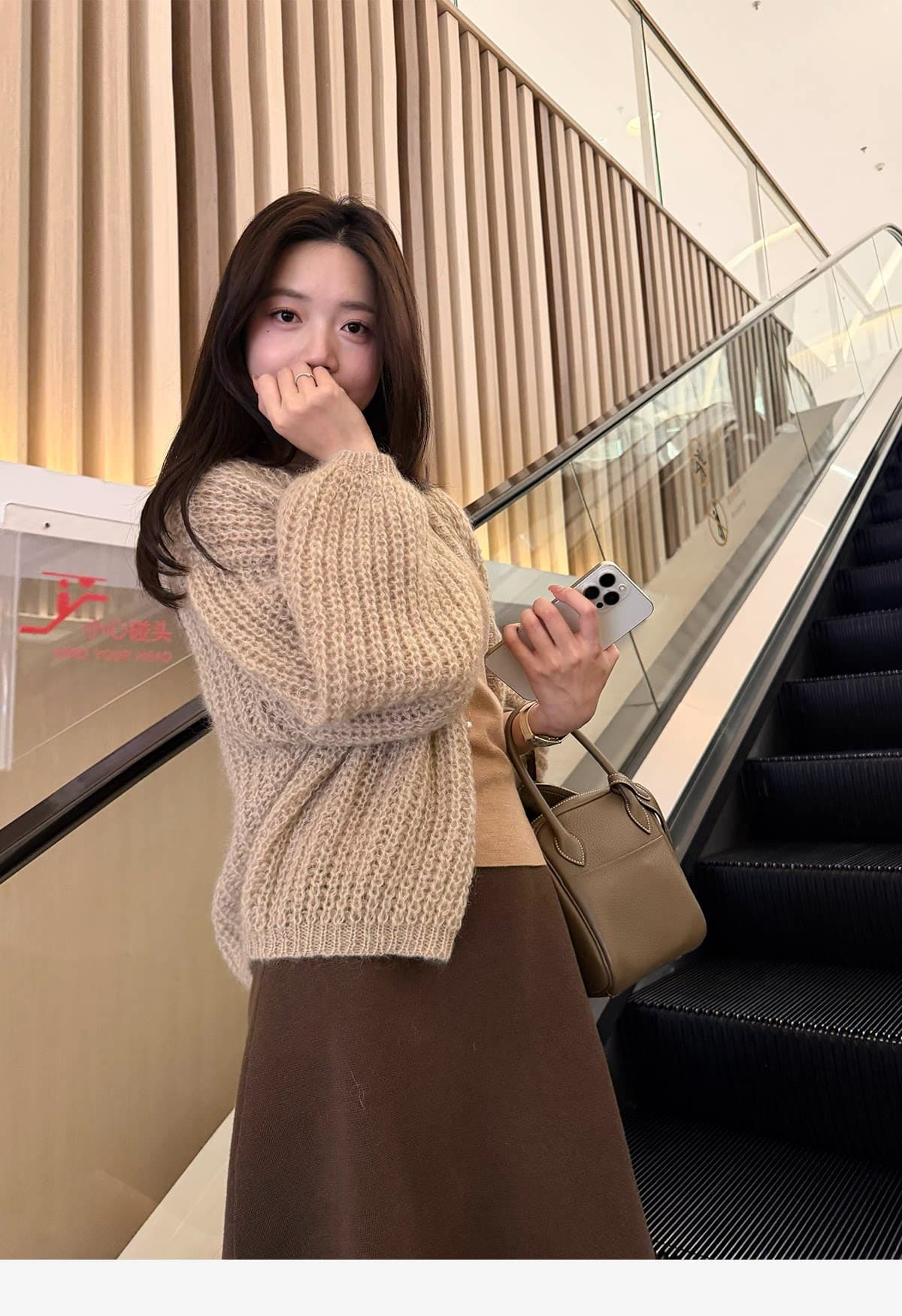 반 스커트 bi 입력 현재 문제 사랑 밴딩 작은 버전 출퇴근 니트 한 마디 반신 스커트 여성 상세 이미지 46