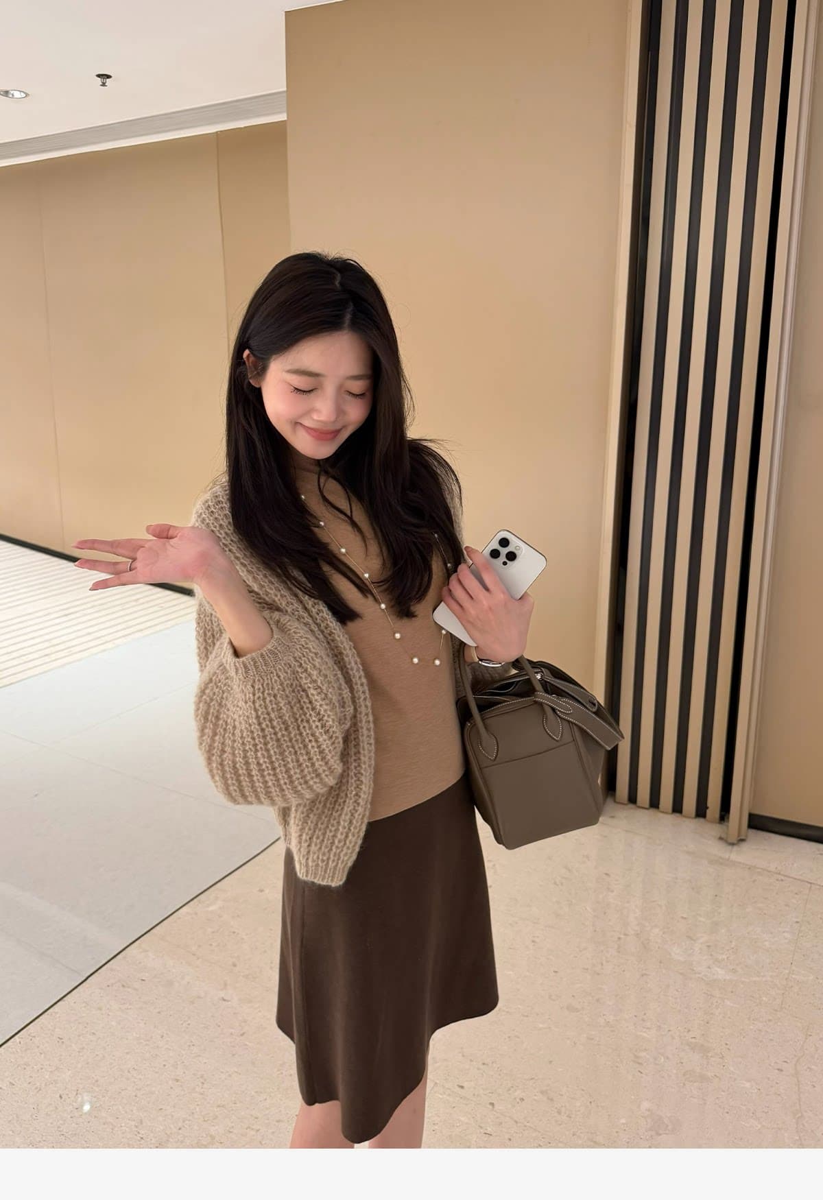 반 스커트 bi 입력 현재 문제 사랑 밴딩 작은 버전 출퇴근 니트 한 마디 반신 스커트 여성 상세 이미지 49