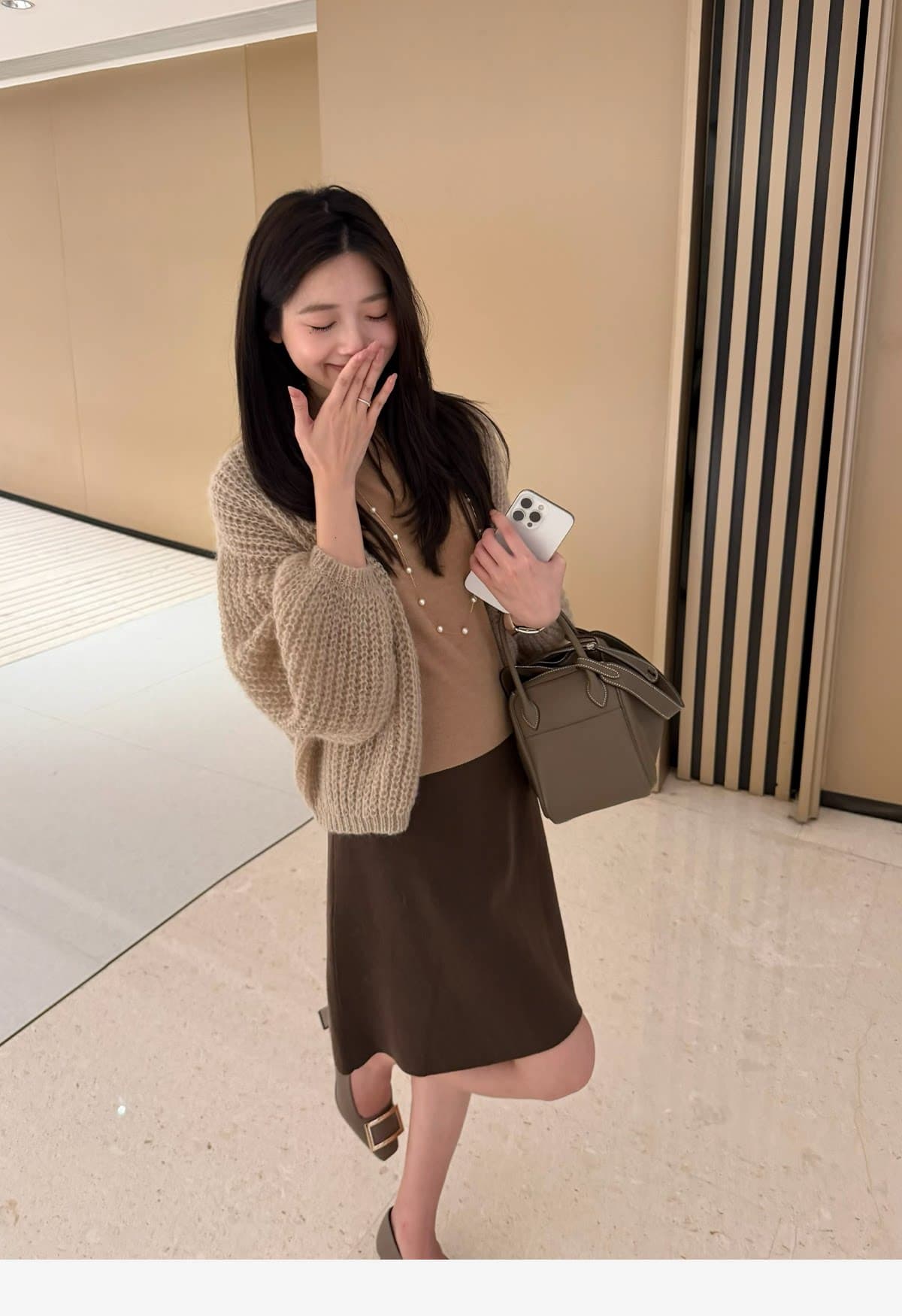 반 스커트 bi 입력 현재 문제 사랑 밴딩 작은 버전 출퇴근 니트 한 마디 반신 스커트 여성 상세 이미지 55