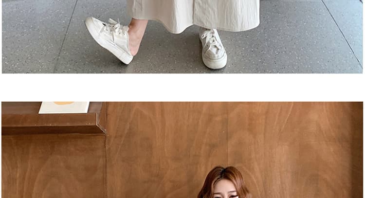 여름 미니멀리즘 캐주얼 바람 한 부서 루즈핏 스트라이프 티셔츠 슬림해 보이는 조끼 스커트 투피스 세트 상세 이미지 60