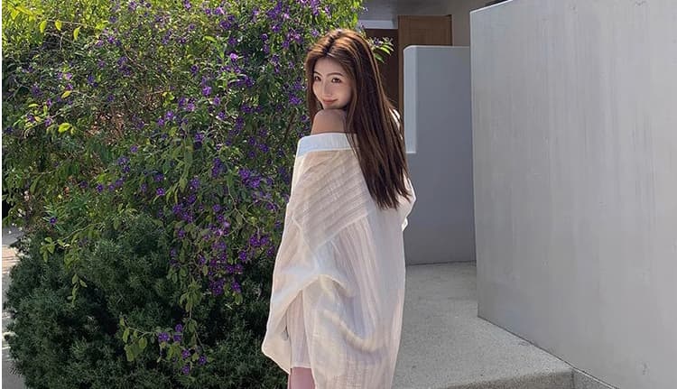 지금 새로운 자외선 차단 셔츠 니트 루즈핏 편안함 드레스 슬립 드레스 임산부 세트 상세 이미지 62