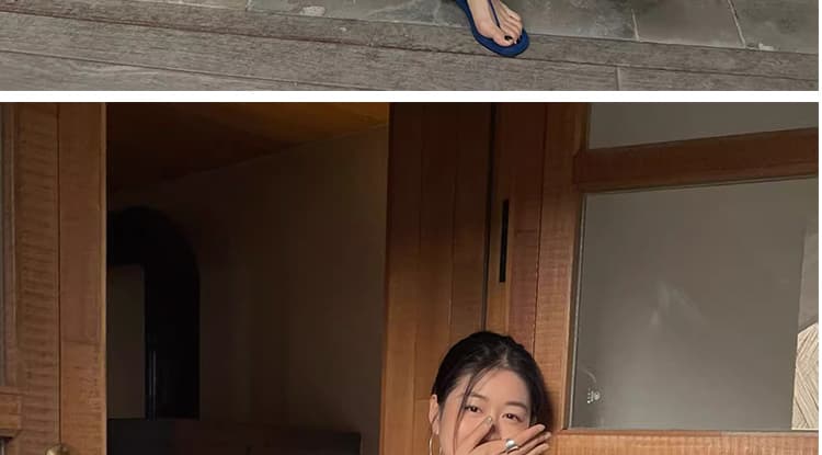 지금 루즈핏 V넥 날다 소매 작은 셔츠 슬림해 보이는 품격 슬립 드레스 롱 스커트 스택 착용 임산부 투피스 세트 상세 이미지 55