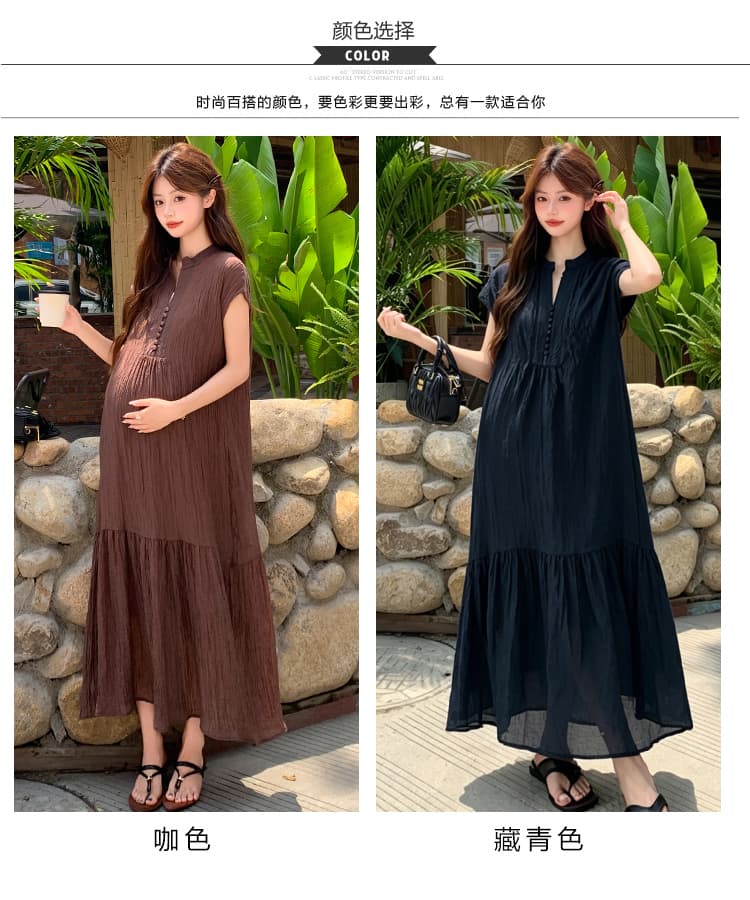 실사 선물 물품 여름 새로운 미니멀리즘 바람 루즈핏 다용도 V넥 품격 슬림해 보이는 질감 센스 삽입 어깨 소매 드레스 상세 이미지 10