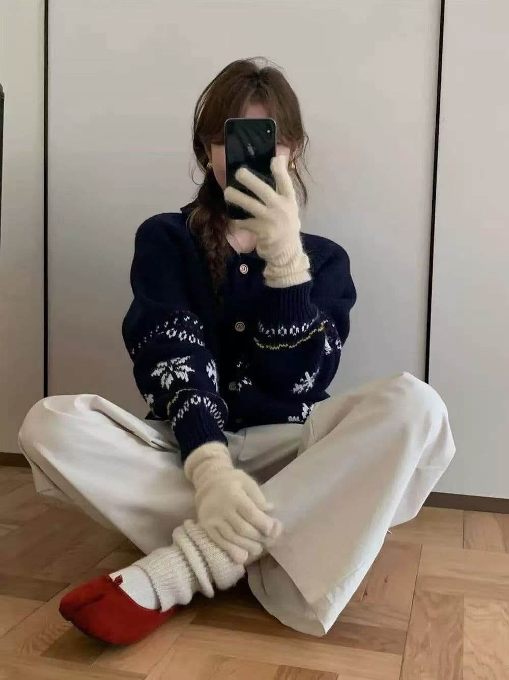 한국 동대문 POLO 칼라 싱글 줄 버튼 주머니 스웨터 여자 상세 이미지 9