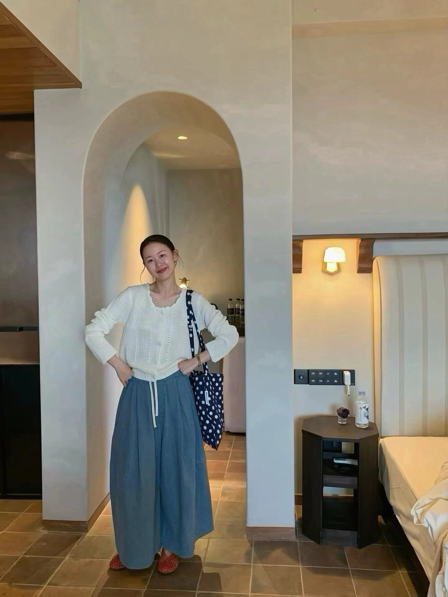한 부서 문예 니트 오픈 가디건 단색 작은 청신 스웨터 여자 상세 이미지 2