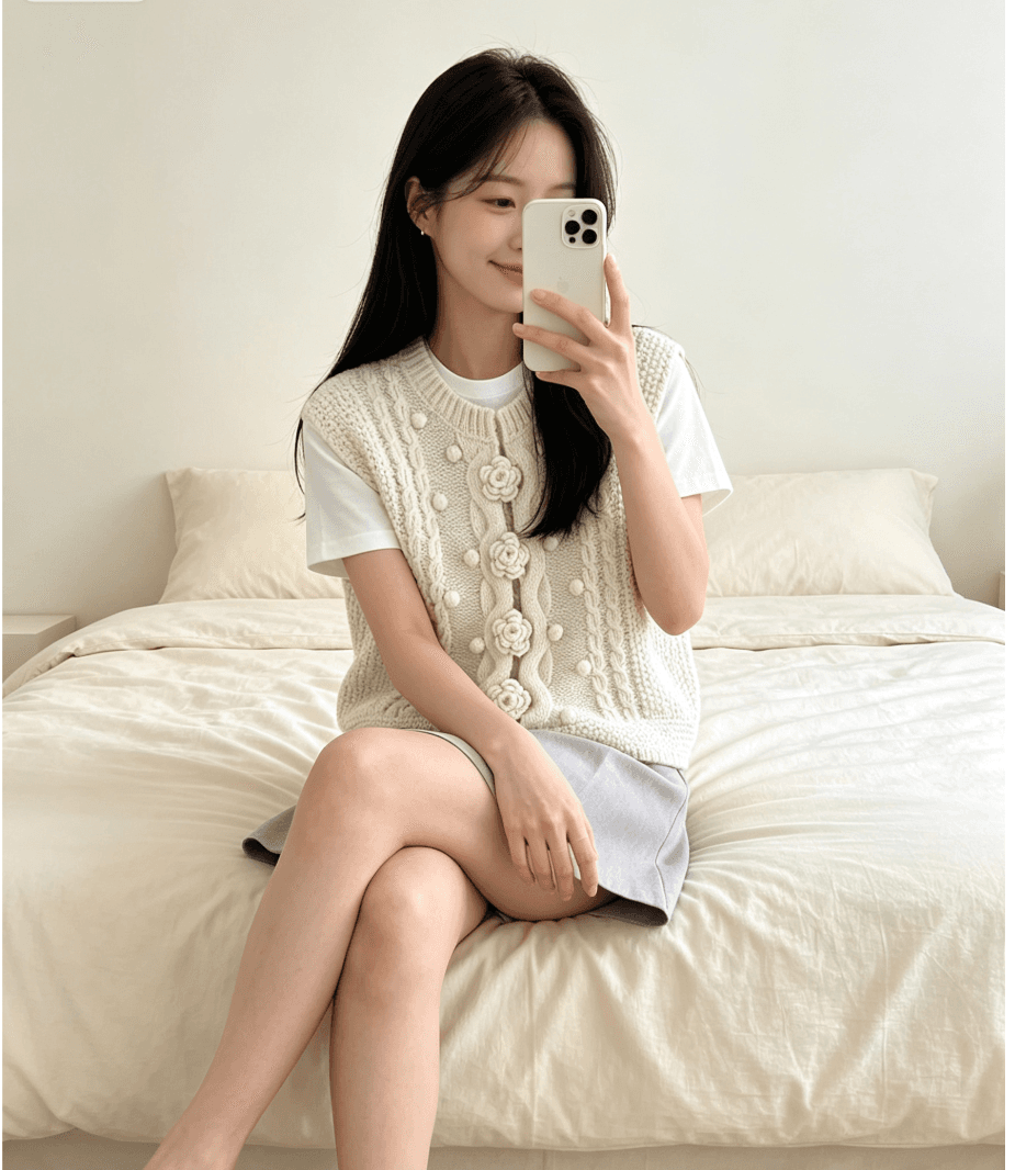 한국 새로운 꽈배기 무거운 작업 스택 착용 조끼 여자 다용도 품격 슬림해 보이는 어둠 버클 민소매 외국 가스 오픈 가디건