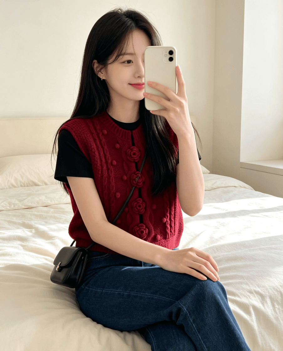 한국 새로운 꽈배기 무거운 작업 스택 착용 조끼 여자 다용도 품격 슬림해 보이는 어둠 버클 민소매 외국 가스 오픈 가디건 상세 이미지 10