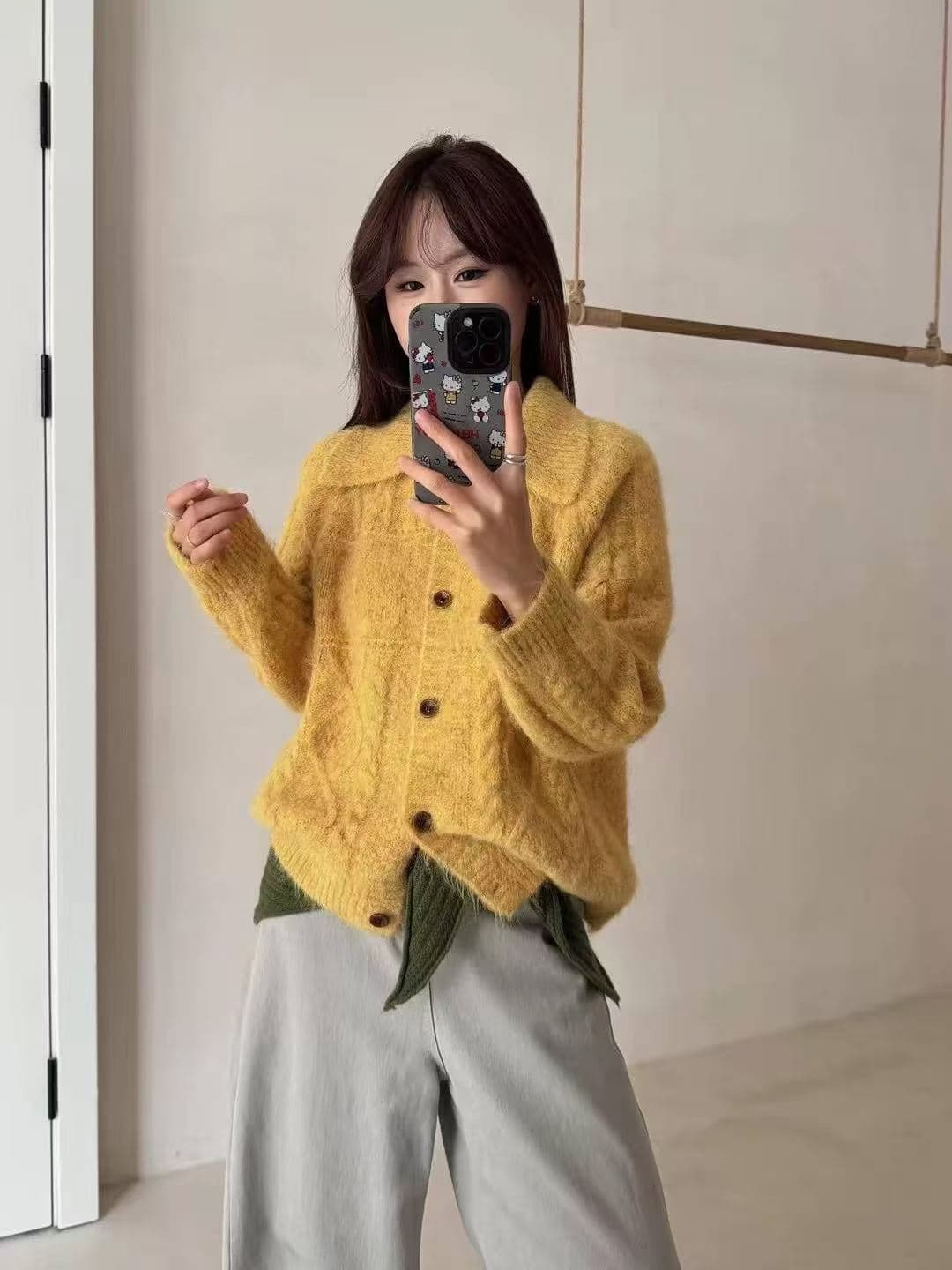 한 부서 동대문 가을 겨울 새로운 느긋한 센스 두꺼운 루즈핏 보라색 두꺼운 바늘 스웨터 상세 이미지 4
