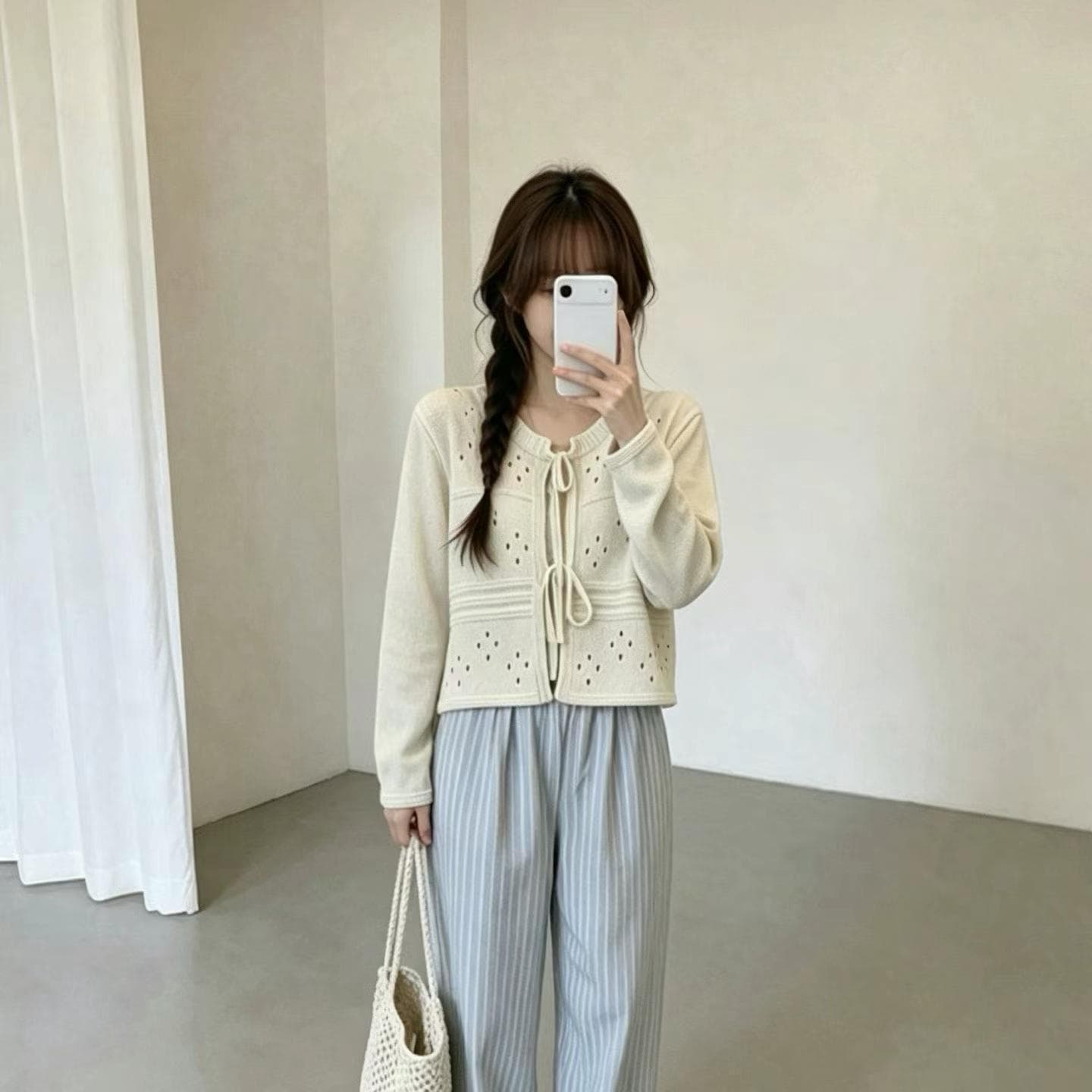 2026 가을 겨울 새로운 니트 오픈 가디건 상세 이미지 3
