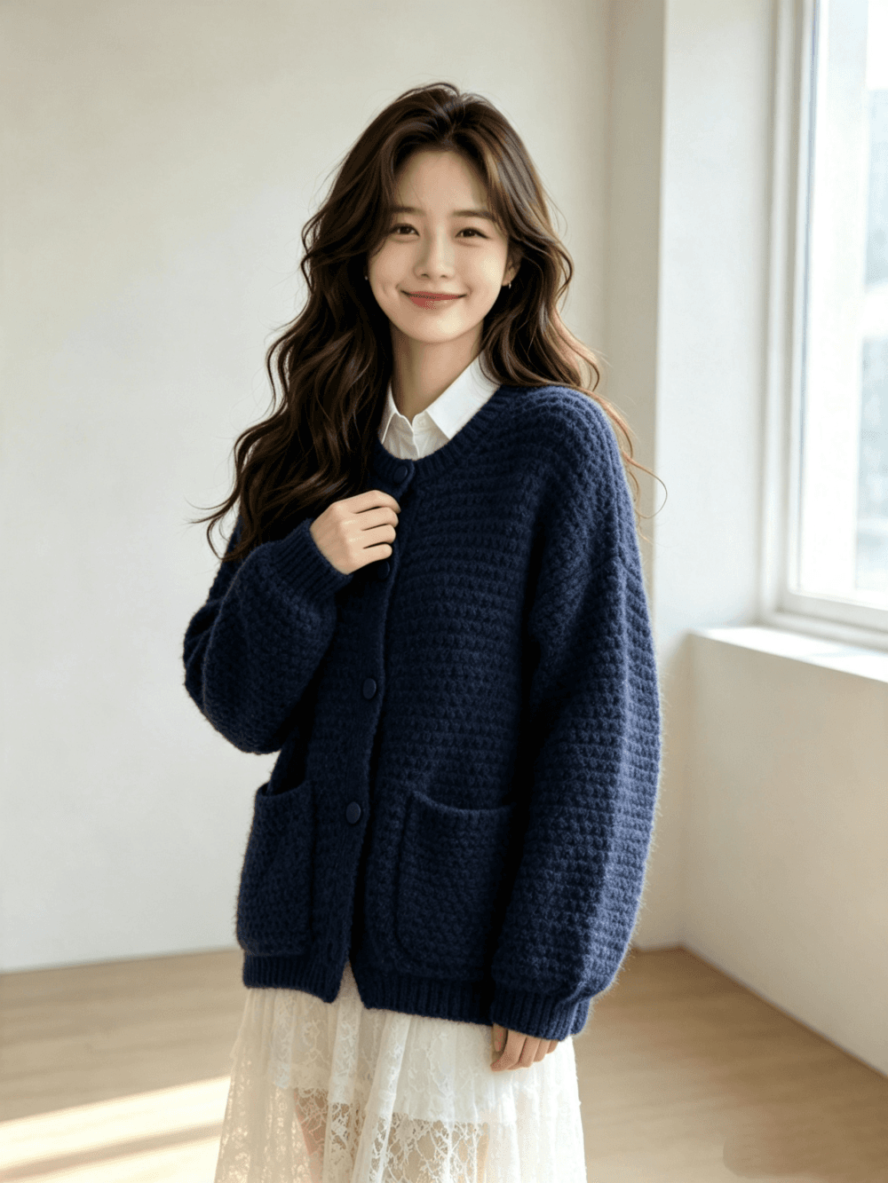 가을 겨울 새로운 두꺼운 패션 다용도 스웨터 코트 출퇴근 프랑스식 우아함 니트 오픈 가디건 여성 트렌디 이미지 4