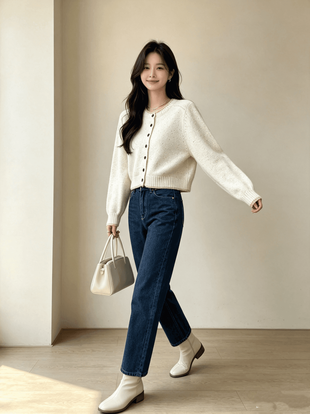 가을 겨울 새로운 한 부서 다용도 그들 중 라운드 넥 니트 오픈 가디건 여성 스웨터 코트 트렌디 상세 이미지 5