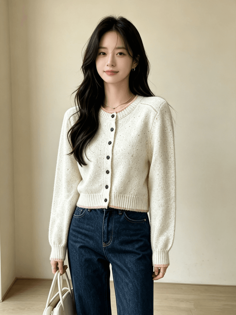 가을 겨울 새로운 한 부서 다용도 그들 중 라운드 넥 니트 오픈 가디건 여성 스웨터 코트 트렌디 상세 이미지 8