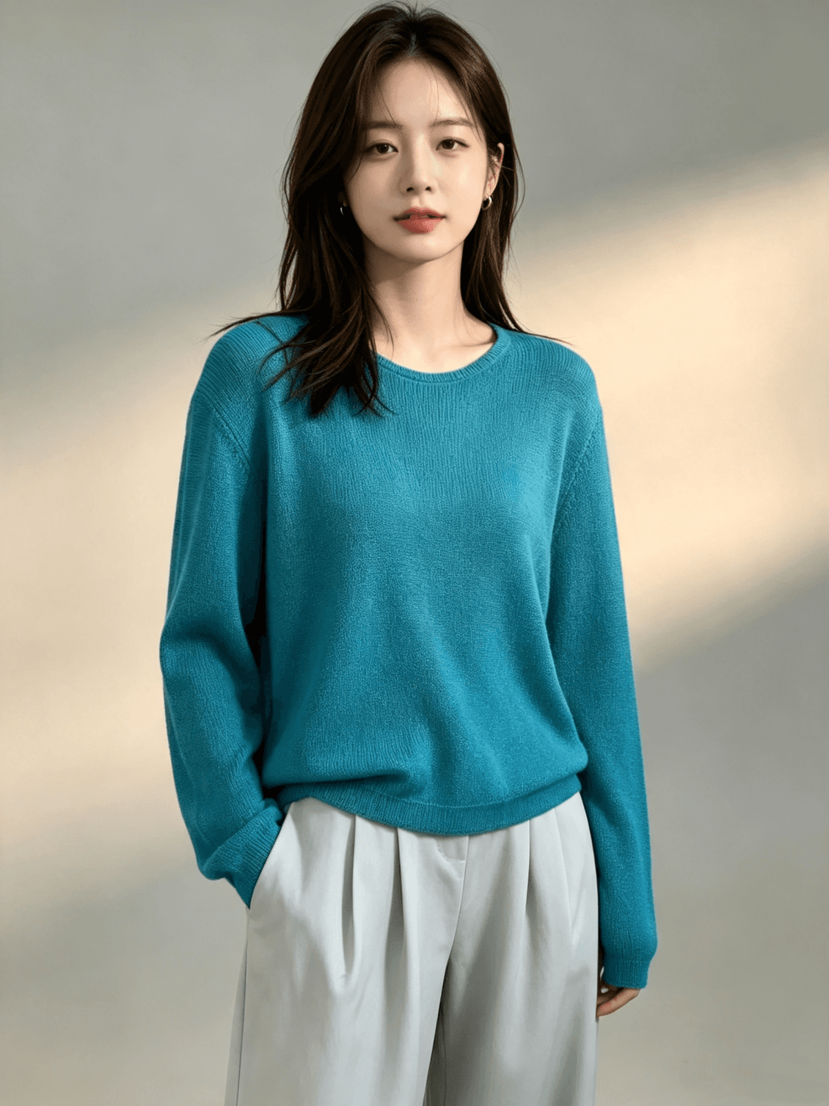 가을 겨울 새로운 사탕 색상 풀오버 니트 스웨터 달콤함 품격 다용도 단색 부드러운 찹쌀 스웨터 맨위 여성 상세 이미지 8