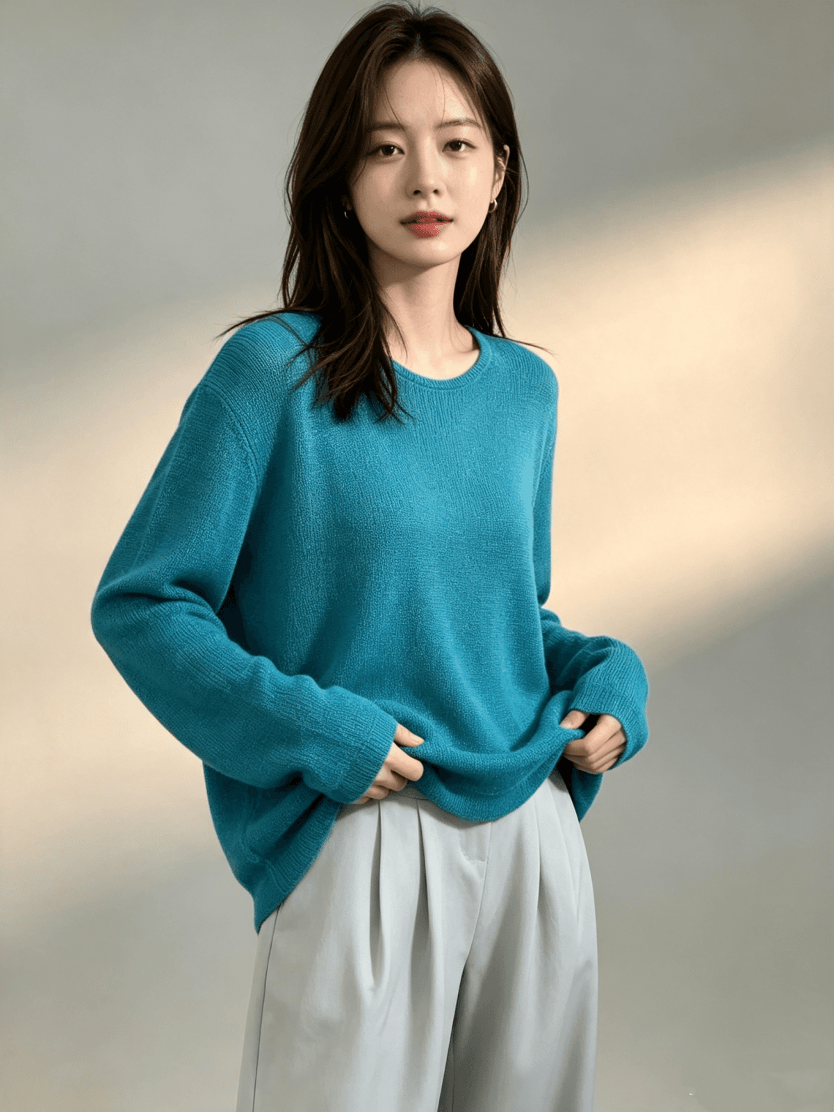 가을 겨울 새로운 사탕 색상 풀오버 니트 스웨터 달콤함 품격 다용도 단색 부드러운 찹쌀 스웨터 맨위 여성 상세 이미지 9