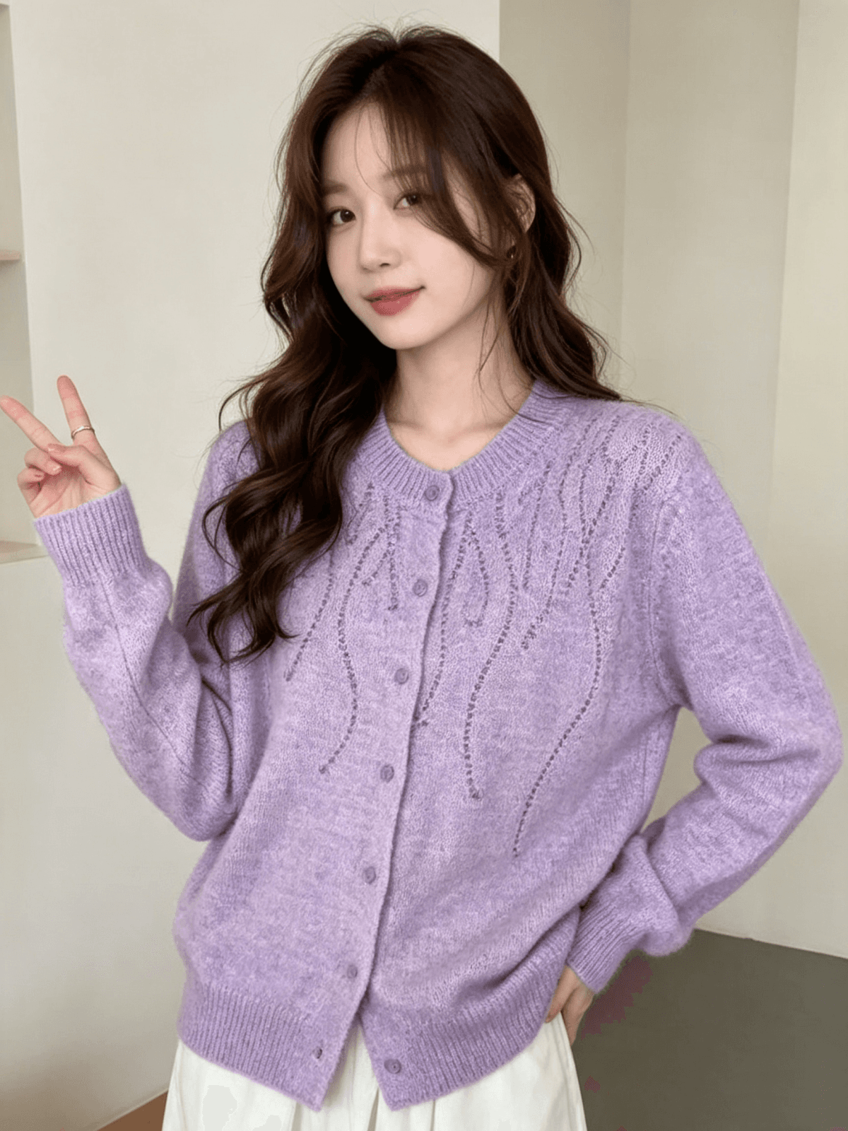 가을 겨울 새로운 작은 샤넬 스타일 니트 오픈 가디건 싱글 줄 버튼 절묘한 스웨터 여성 코트 트렌디 이미지 3