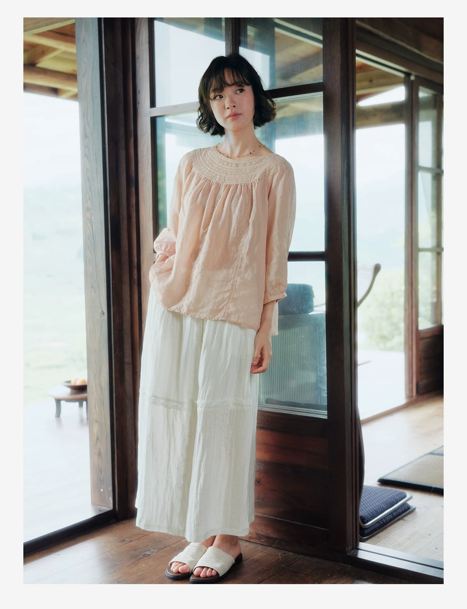 면 린넨 레트로 무거운 작업 레이스 작은 셔츠 셔츠 2026 여름 새로운 여성 상세 이미지 13