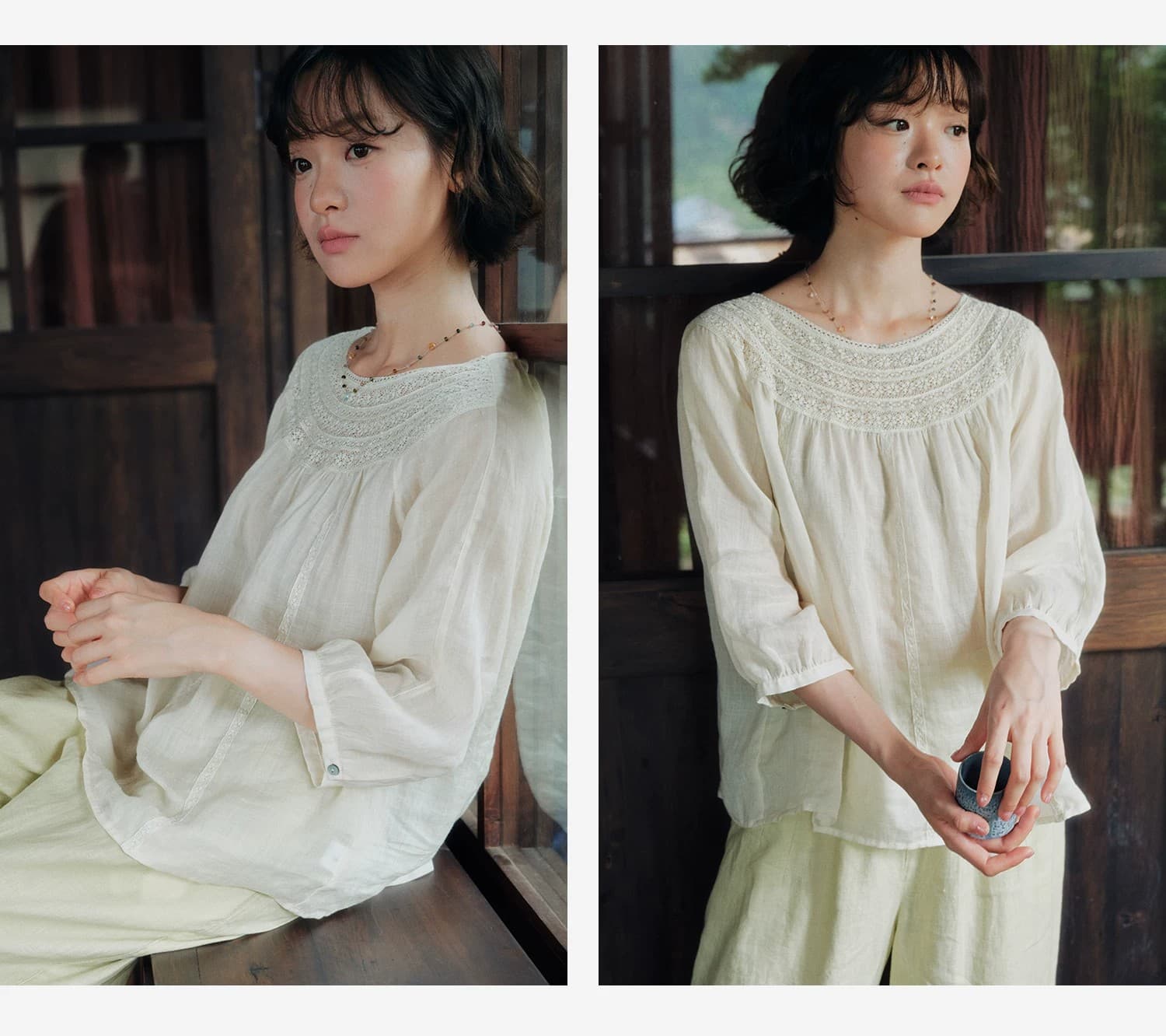면 린넨 레트로 무거운 작업 레이스 작은 셔츠 셔츠 2026 여름 새로운 여성 상세 이미지 16
