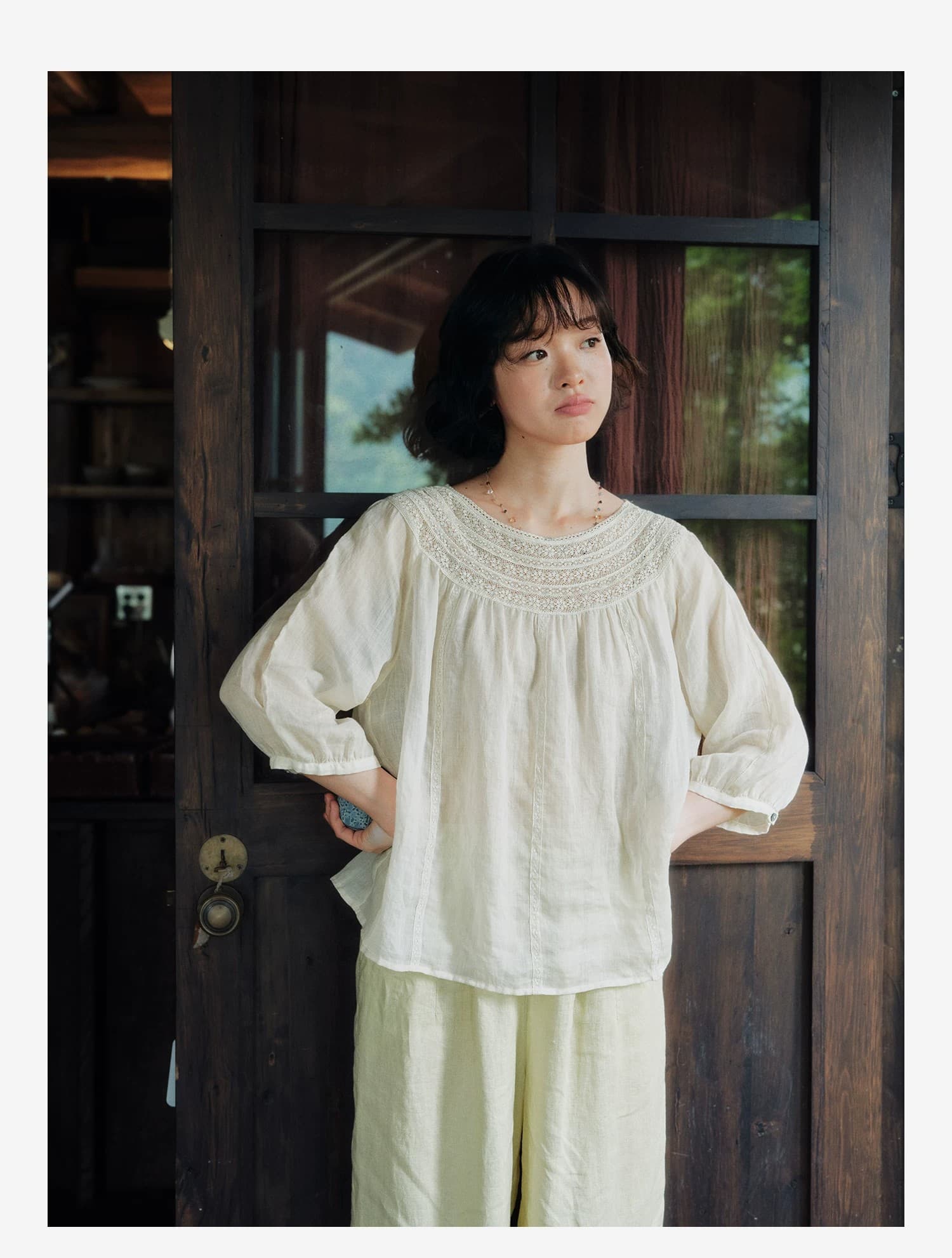 면 린넨 레트로 무거운 작업 레이스 작은 셔츠 셔츠 2026 여름 새로운 여성 상세 이미지 26