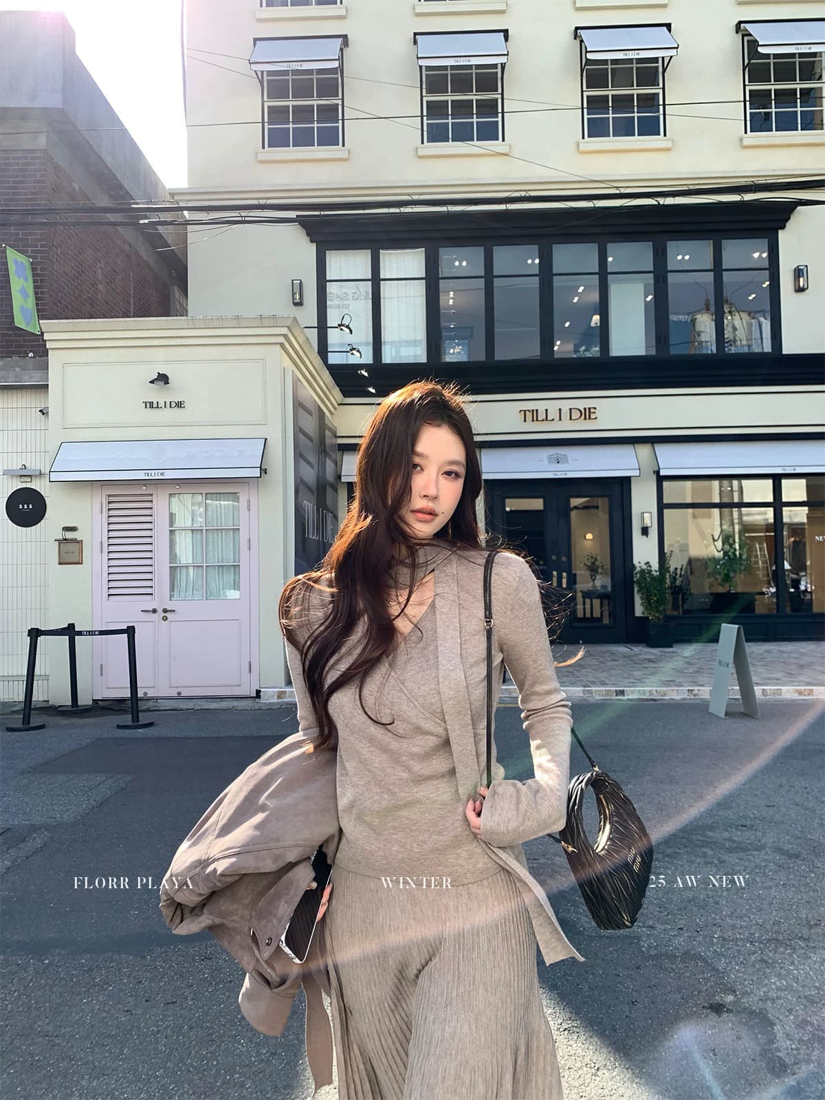 꽃 위안 부드러운 안개 아름다움 양모 리본 V넥 니트 스웨터 여성 가을 겨울 인사이드 잡아라. 의류