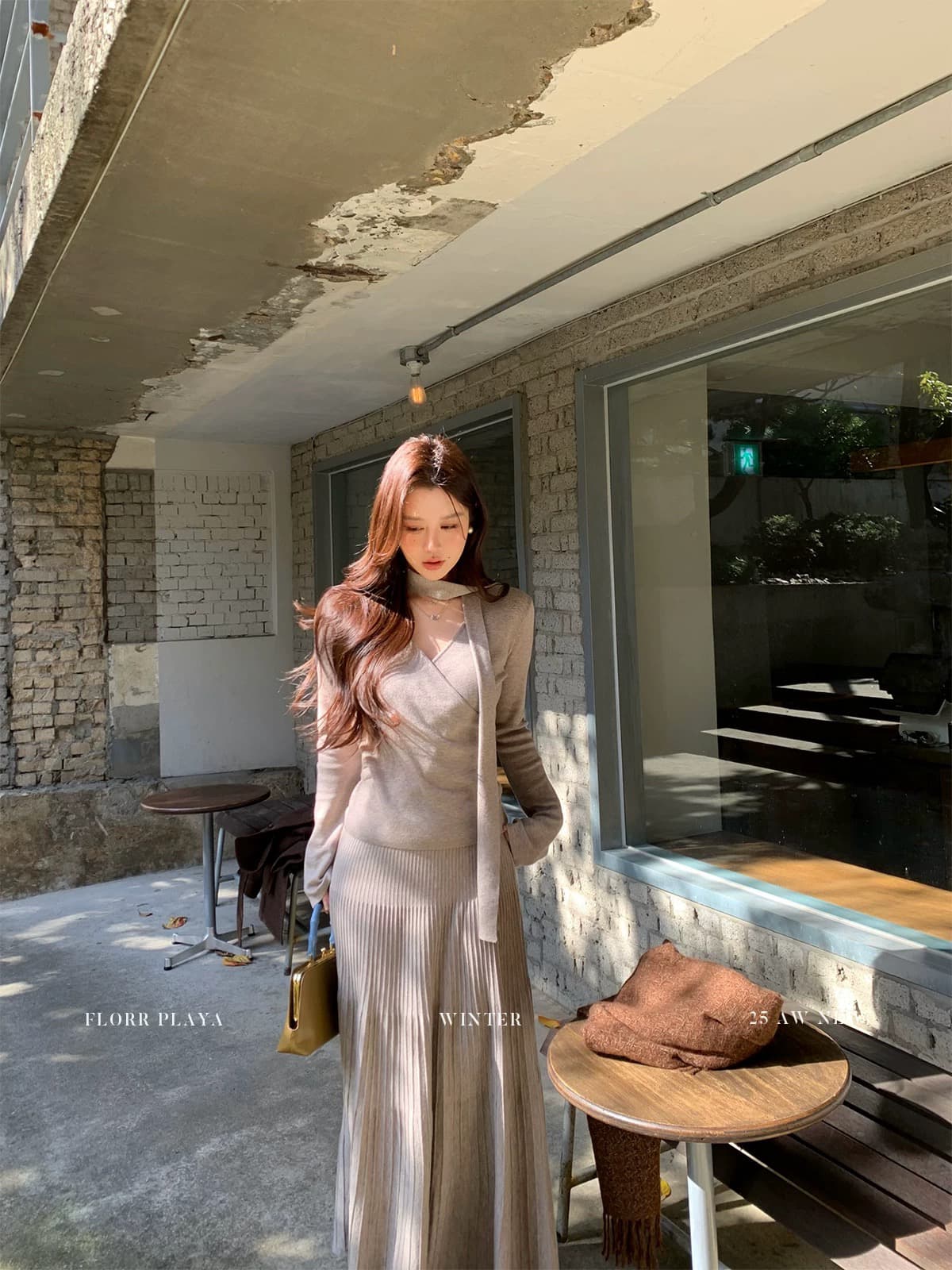 꽃 위안 부드러운 안개 아름다움 양모 리본 V넥 니트 스웨터 여성 가을 겨울 인사이드 잡아라. 의류 상세 이미지 3