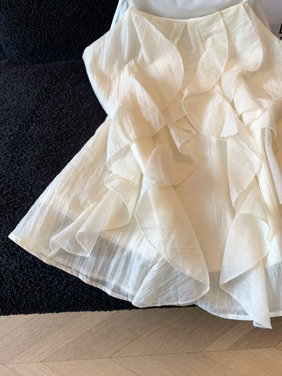 실사 품격 프릴 캐미솔 여성 여름 드레스 2026 년 새로운 외국 가스 패션 오프숄더 외출용 조끼 작은 셔츠 상세 이미지 4
