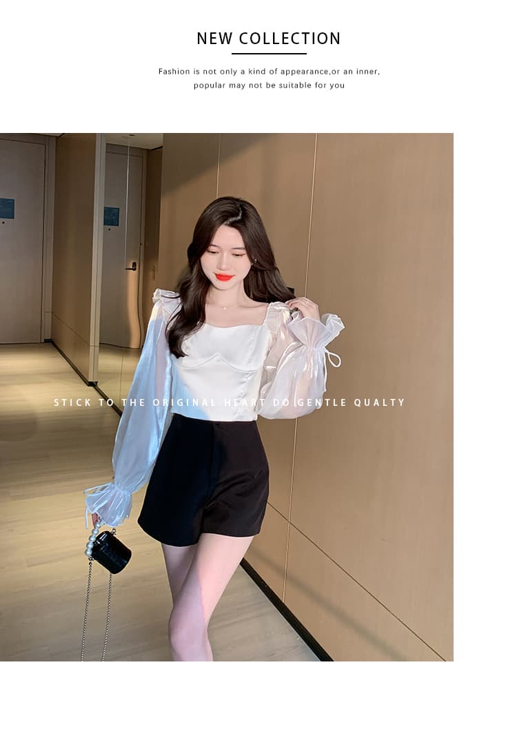 실사 빛 럭셔리 디자인 센스 작은 대중 2026 가을 새로운 긴팔 패치워크 쉬폰 여성 셔츠 다용도 맨위 상세 이미지 18