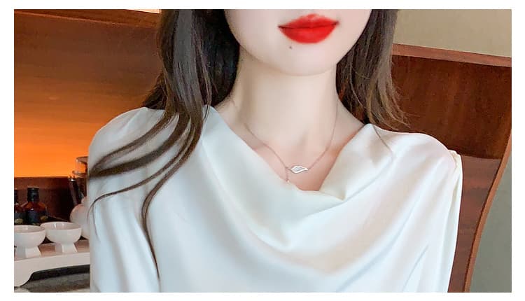 실사 2026 가을 쉬폰 여성 셔츠 가을 겨울철 새틴 새로운 프랑스식 고급 센스 미니멀리즘 맨위 여성 상세 이미지 8