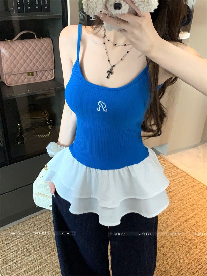 모달 사람들 면 발레 바람 레이스 캐미솔 여름 달콤한 매운맛 몸매 가꾸기 슬림해 보이는 인사이드 가져 가라. 민소매 상세 이미지 7