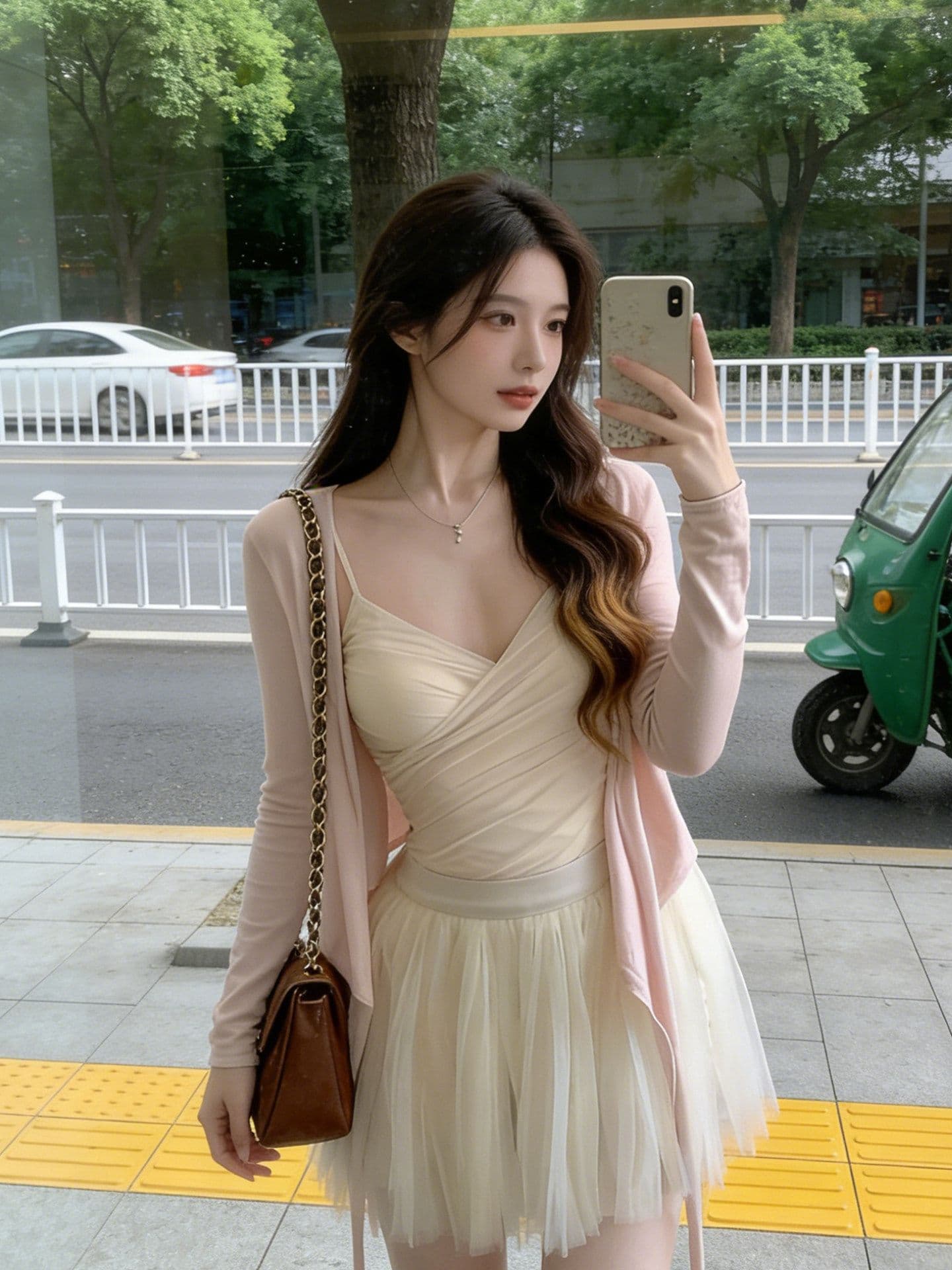 사람들 면 오픈 가디건 폴리 에스터 인터넷 슬립 순수한 욕망 V넥 십자가 망사 캐미솔 여름 부드러운 맨위 상세 이미지 6