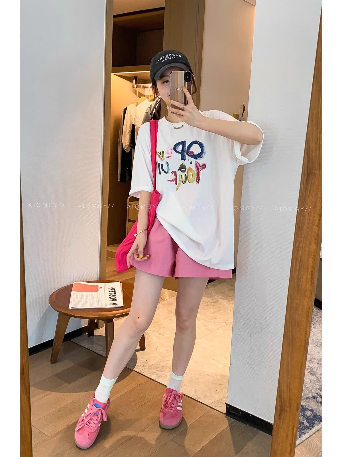 21 순면 210 그램 여름 드레스 느긋한 루즈핏 만화 프린트 반팔 티셔츠 한 부서 이미지 2
