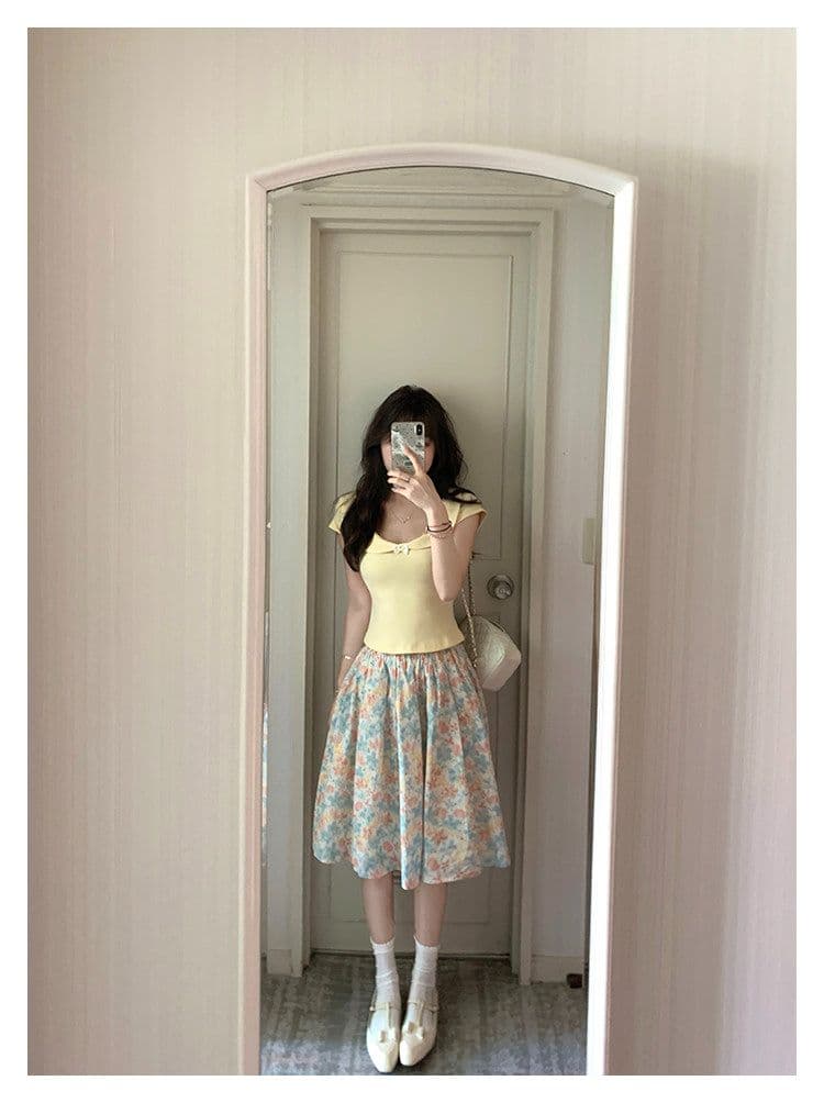 초기 꿈 pokemeng 쇼 와 doll 센스 대 베이비 칼라 나비 매듭 소녀 센스 일본식 바람 쇼트 스타일 티셔츠 다용도 상세 이미지 12