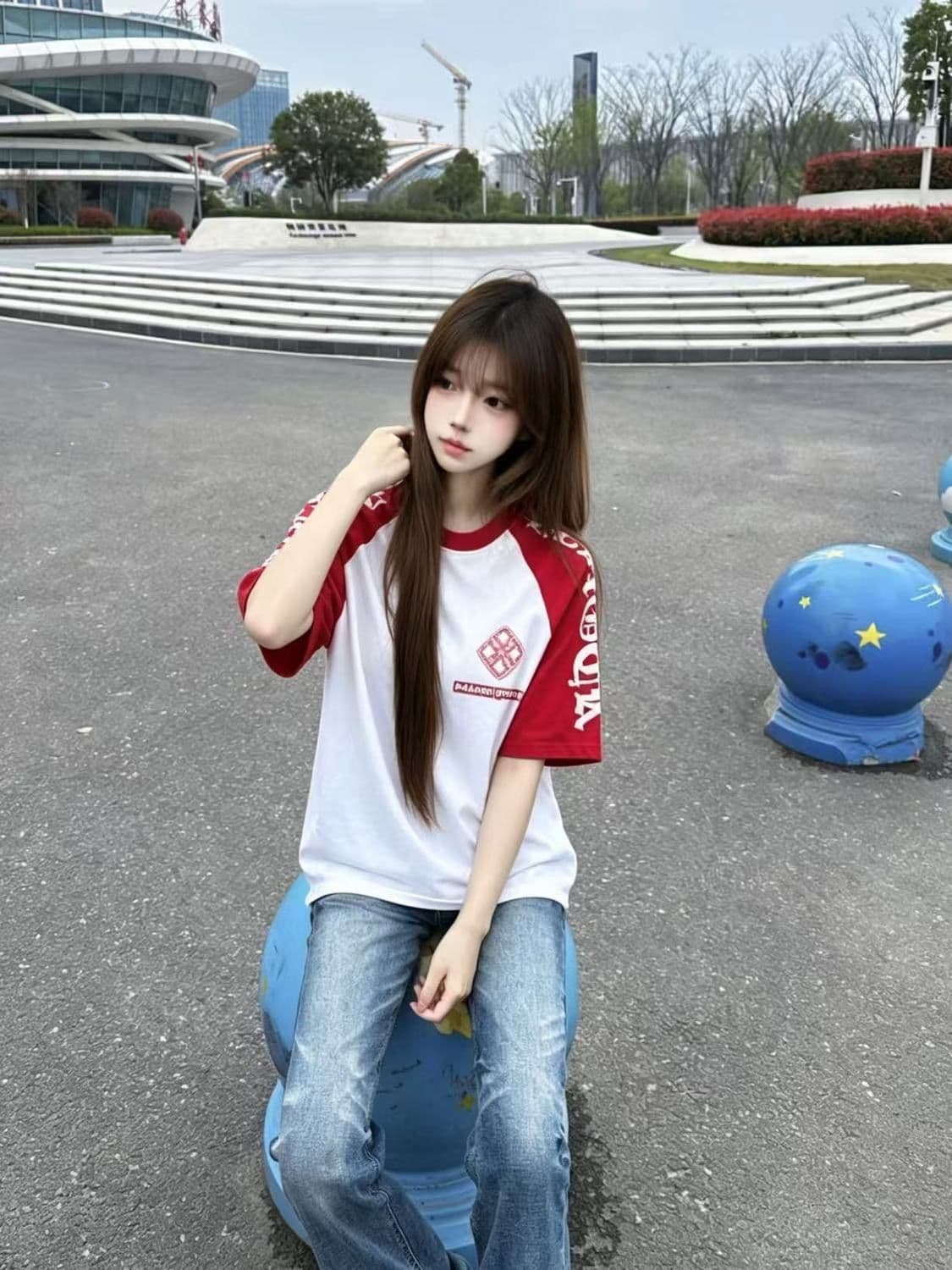 2026 여름 프린트 순면 220 그램 빗질하다 닫기 반팔 티셔츠 여성 상세 이미지 6