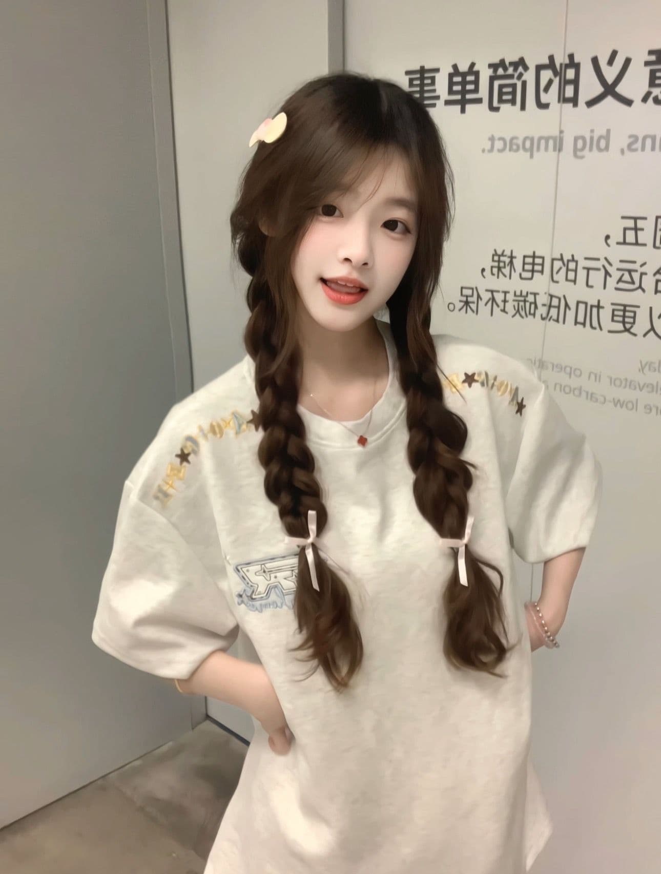 2026 여름 자수 네리 가게 천 순면 220 그램 빗질하다 닫기 반팔 티셔츠 여성