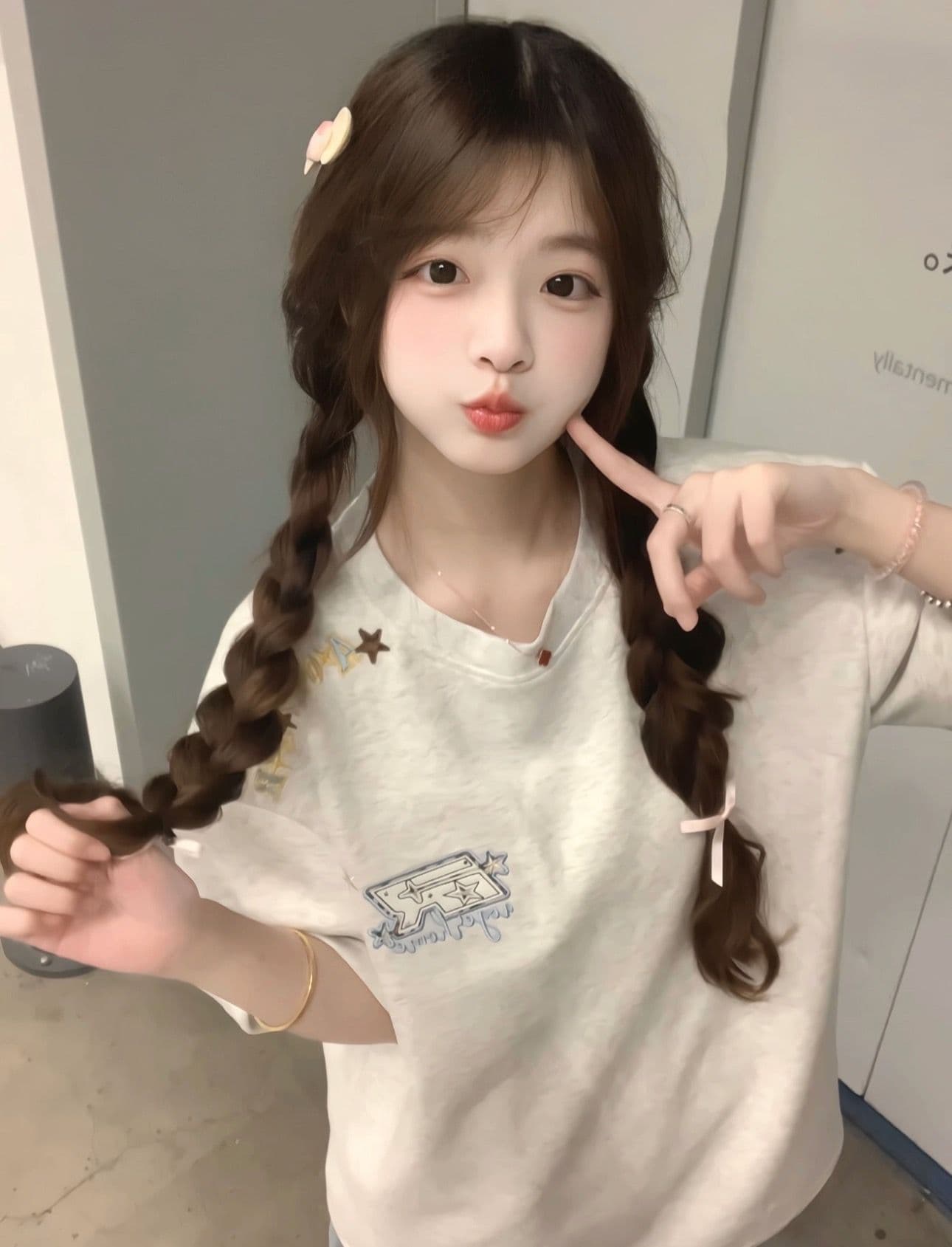 2026 여름 자수 네리 가게 천 순면 220 그램 빗질하다 닫기 반팔 티셔츠 여성 이미지 2