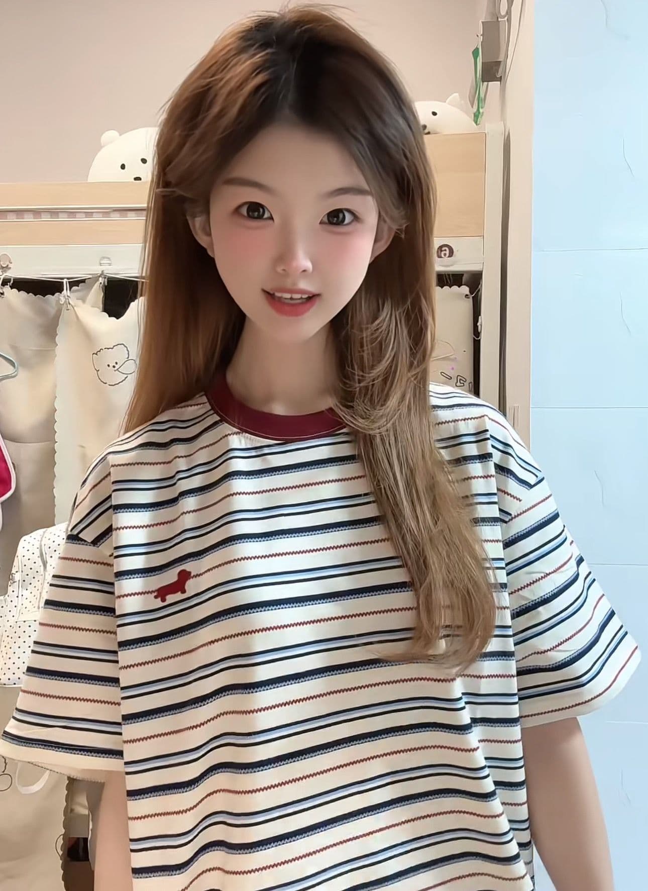 2026 여름 광저우 원본 원단 반팔 티셔츠 여성 이미지 3