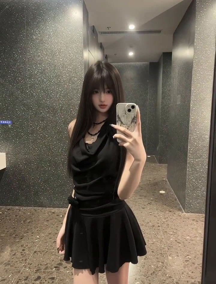 페이크 레이어드 슬립 행침 목 레이스 드레스 아이들 2026 여름 새로운 품격 순수한 욕망 핫걸 허리 수축 미니 스커트 상세 이미지 7