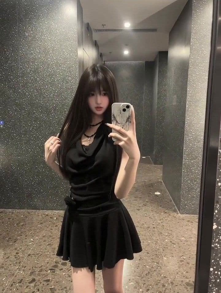 페이크 레이어드 슬립 행침 목 레이스 드레스 아이들 2026 여름 새로운 품격 순수한 욕망 핫걸 허리 수축 미니 스커트 상세 이미지 8